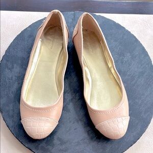 Liz Claiborne Tan Ballet Flats with two-tone Textured Finish